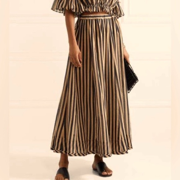 Zimmerman black and tan striped skirt set. Top: size 2/medium, bottom: 1/small. - Picture 2 of 5